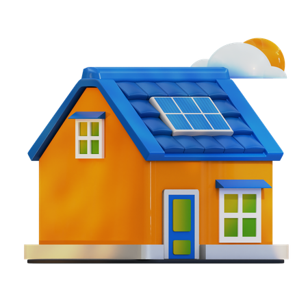Maison de panneaux solaires  3D Icon