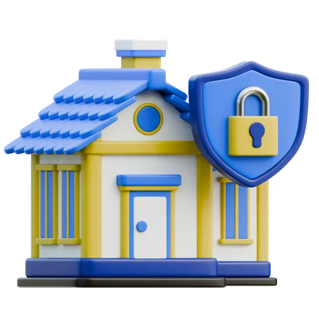 Maison sécurisée  3D Icon