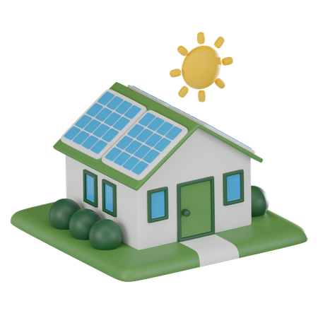 Maison solaire  3D Icon