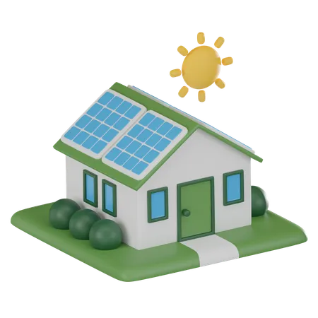 Maison solaire  3D Icon