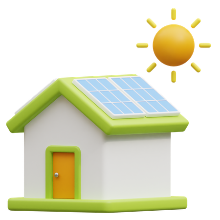 Maison solaire  3D Icon