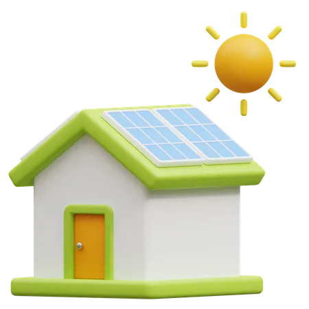 Maison solaire  3D Icon