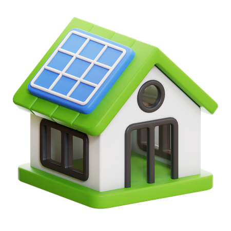 Maison solaire  3D Icon