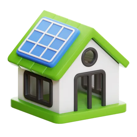 Maison solaire  3D Icon