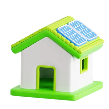 Maison solaire  3D Icon