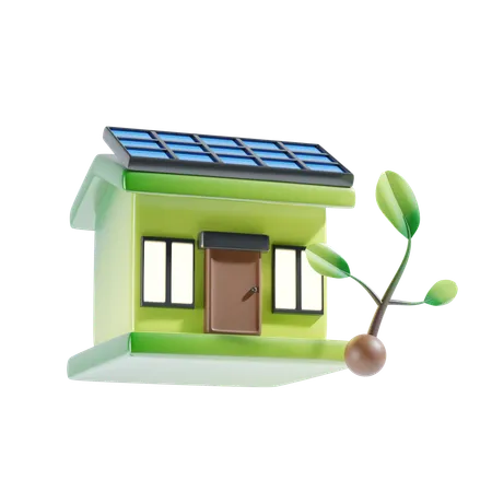 Maison solaire  3D Icon