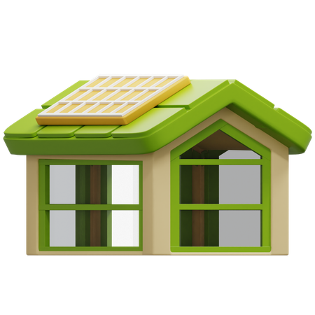 Maison solaire  3D Icon