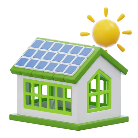 Maison solaire  3D Icon