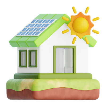 Maison solaire  3D Icon