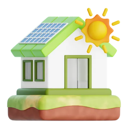 Maison solaire  3D Icon