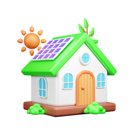 Maison solaire  3D Icon