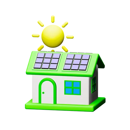 Maison solaire  3D Icon