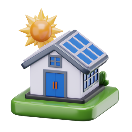 Maison solaire  3D Icon