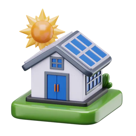 Maison solaire  3D Icon