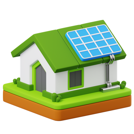 Maison solaire  3D Icon