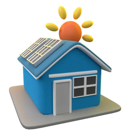 Maison solaire  3D Icon