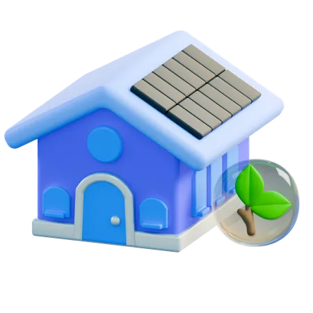 Maison solaire  3D Icon