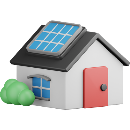 Maison solaire  3D Icon
