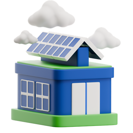 Maison solaire  3D Icon