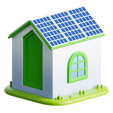 Maison solaire  3D Icon
