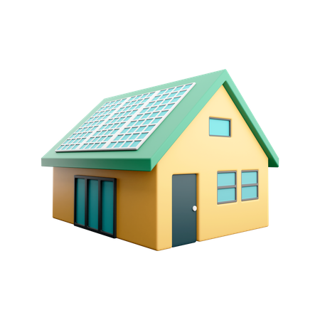 Maison solaire  3D Icon