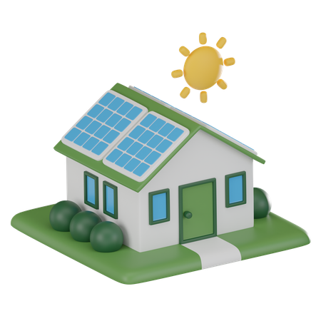 Maison solaire  3D Icon