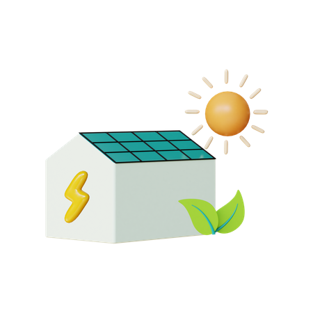 Maison solaire  3D Illustration