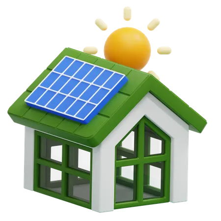 Maison solaire  3D Icon