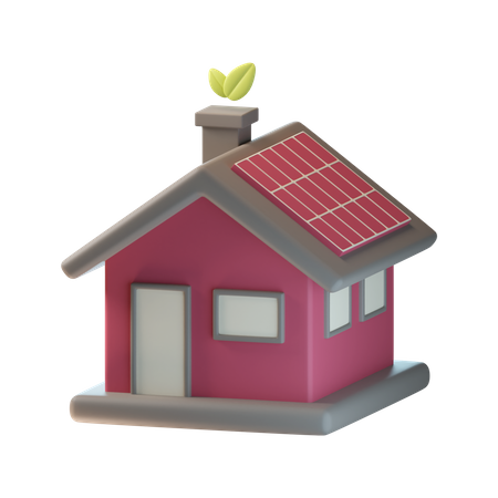 Maison solaire  3D Icon