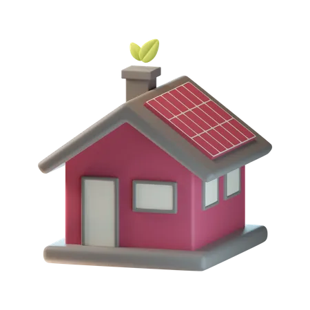 Maison solaire  3D Icon