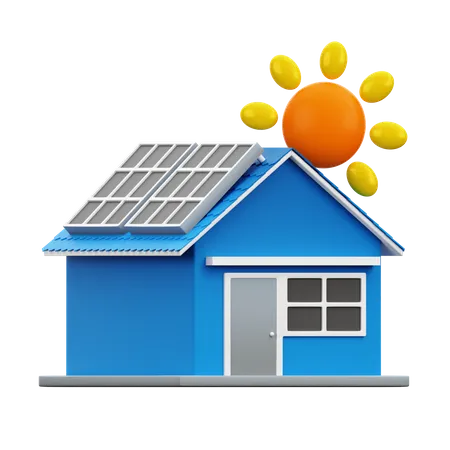 Maison solaire  3D Icon