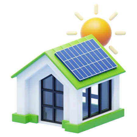 Maison solaire  3D Icon