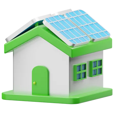 Maison solaire  3D Icon