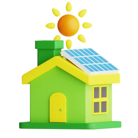 Maison solaire  3D Icon