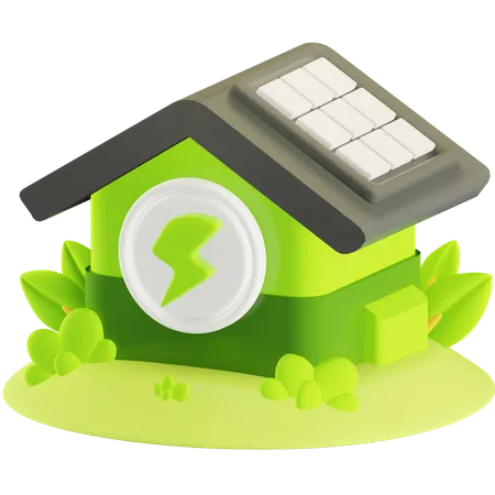 Maison solaire  3D Icon