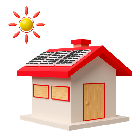 Maison solaire  3D Icon