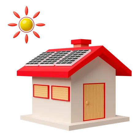 Maison solaire  3D Icon