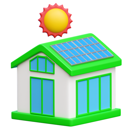 Maison solaire  3D Icon