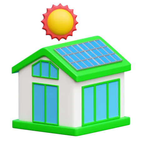 Maison solaire  3D Icon