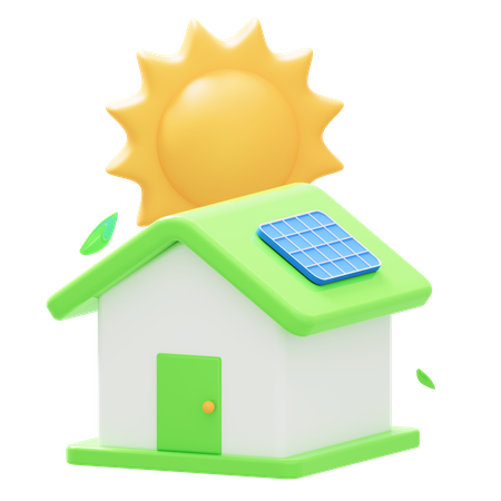 Maison solaire  3D Icon