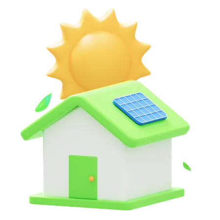 Maison solaire  3D Icon