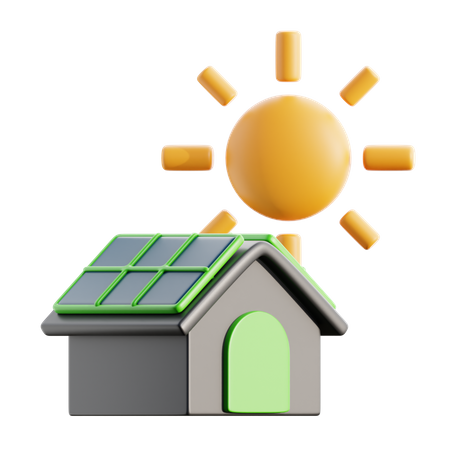 Maison solaire  3D Icon