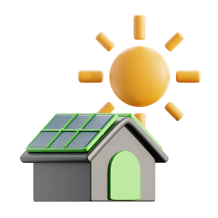 Maison solaire  3D Icon