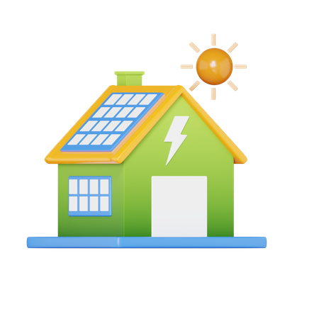 Maison solaire  3D Icon