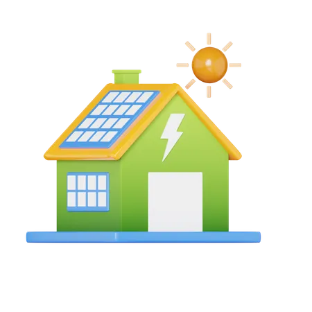 Maison solaire  3D Icon