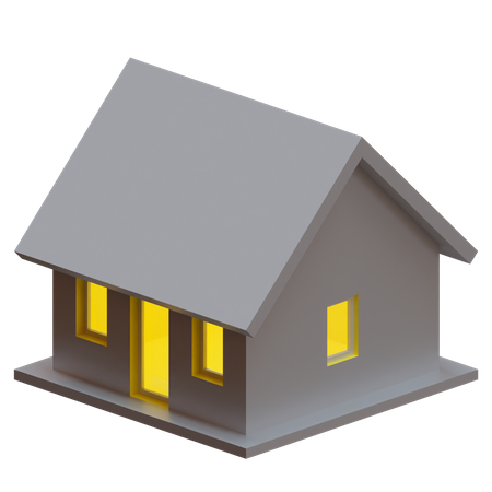 Maison sur le toit  3D Icon