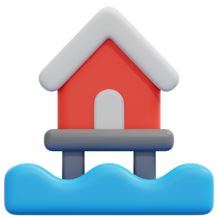 Maison sur pilotis  3D Icon