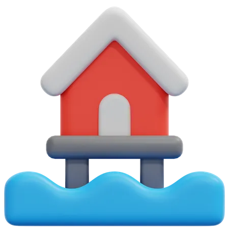 Maison sur pilotis  3D Icon