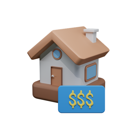 Vente de maison  3D Icon