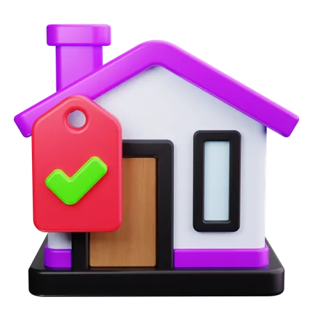 Maison vérifiée  3D Icon